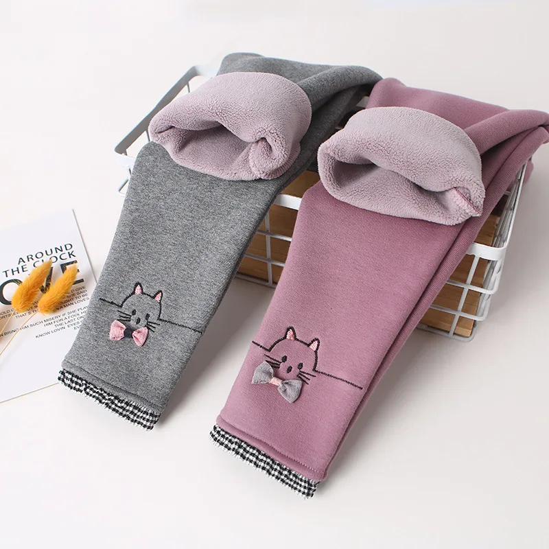 Зимние теплые штаны для девочек Детские утепленные вельветовые хлопковые