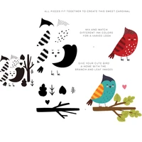 birds trees pattern prints transparent clear silicone stampseal for diy scrapbookingphoto album decor card making model