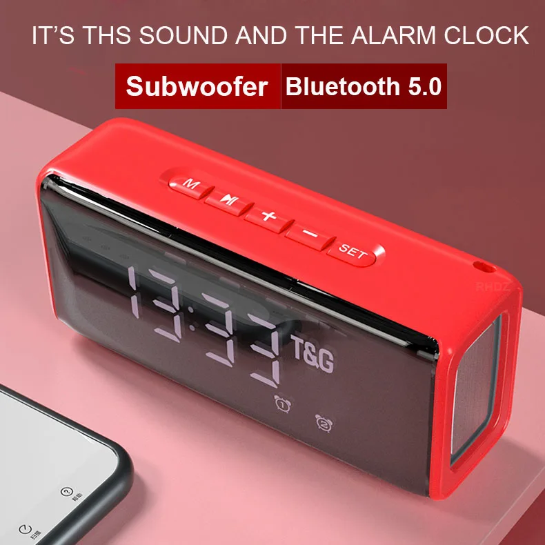 Светодиодный портативный Bluetooth колонки Беспроводная колонка fm радио сабвуфер