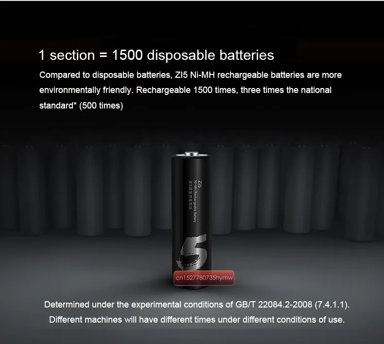 Xiaomi ZMI ZI5 1800mAh 1,2 V перезаряжаемая Ni-MH батарея KTV батарея, батарея дистанционного управления