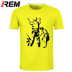 Футболка REM Dinosaur Boy Banksy Мужская, хлопковая тенниска из лайкры, модная брендовая майка