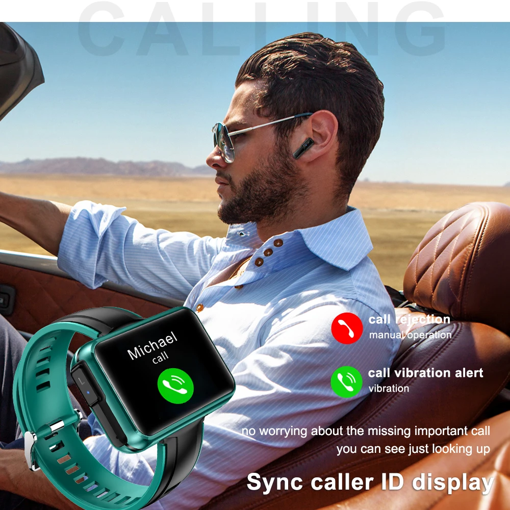 T91 2 в 1 TWS Беспроводная Bluetooth-гарнитура умные часы для мужчин большой экран 4 дюйма