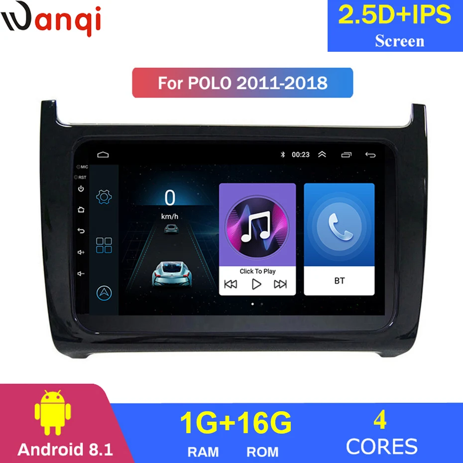 For VW POLO 2011-2018 Car Radio Multimedia Video Player Navigation GPS Android 8.1 Accessories SWC BT WIFI Sedan No dvd | Автомобили и