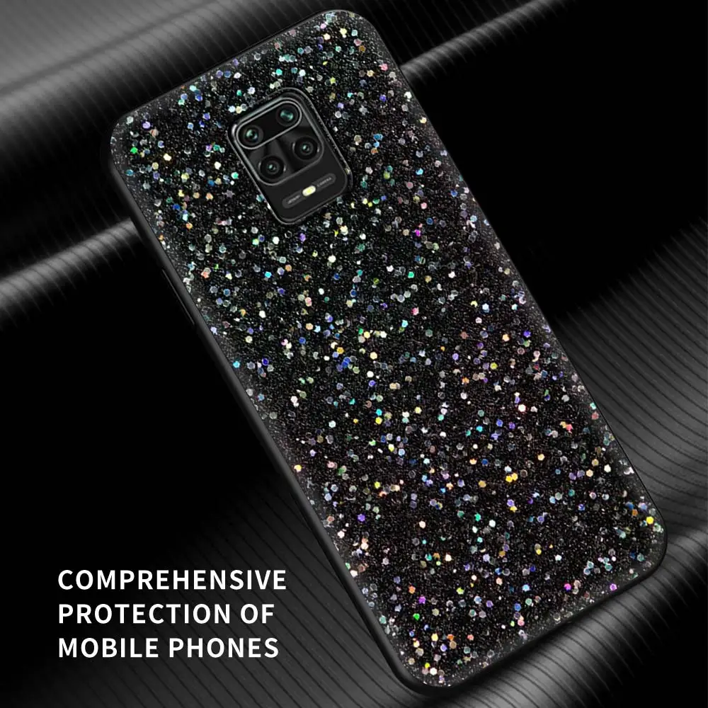 

Phone Case for Xiaomi Redmi Note 9S 8T 9 Pro 9A 7 8 K30 7A 8A 9C 9i 10X 6A 4G Soft Black Shell Cover Fashion Shiny Glow