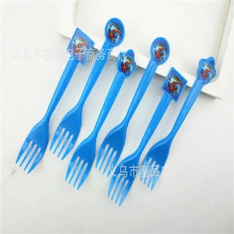 Pure-Forks-10pcs "Человек-паук" 1st День рождения поставки праздничные украшения: воздушные шары пользу с принтом Человека-паука скатерть детский душ Декор посуда для маленьких мальчиков - Цвет: Pure-Forks-10pcs