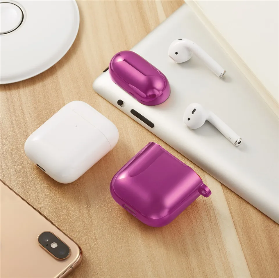 Гальванический защитный чехол для Airpods Жесткий Корпус для наушников оболочка для Apple Airpods 1 2 гальванический защитный чехол