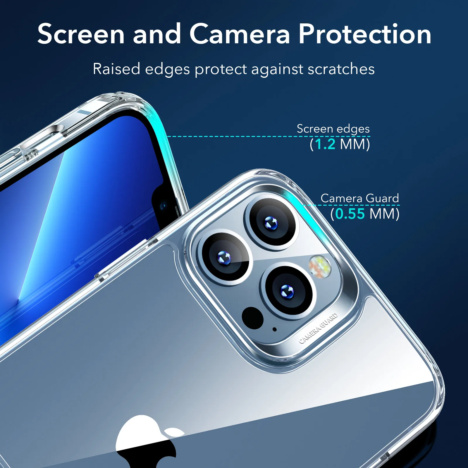 ESR Case for iPhone 13/13 Pro/13 Pro Max 2021 Metal Kickstand Transparent Back Cover Shockproof Luxury Clear Case for iPhone 13