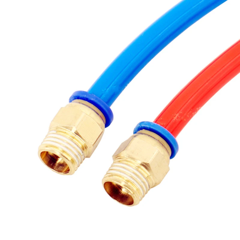PC Pneumatic Air Hose 10mm 8mm 12mm 6mm 4mm 1/4 BSP 1/2 1/8 3/8 Male Thread Nipple Brass Quick Coupling image 4