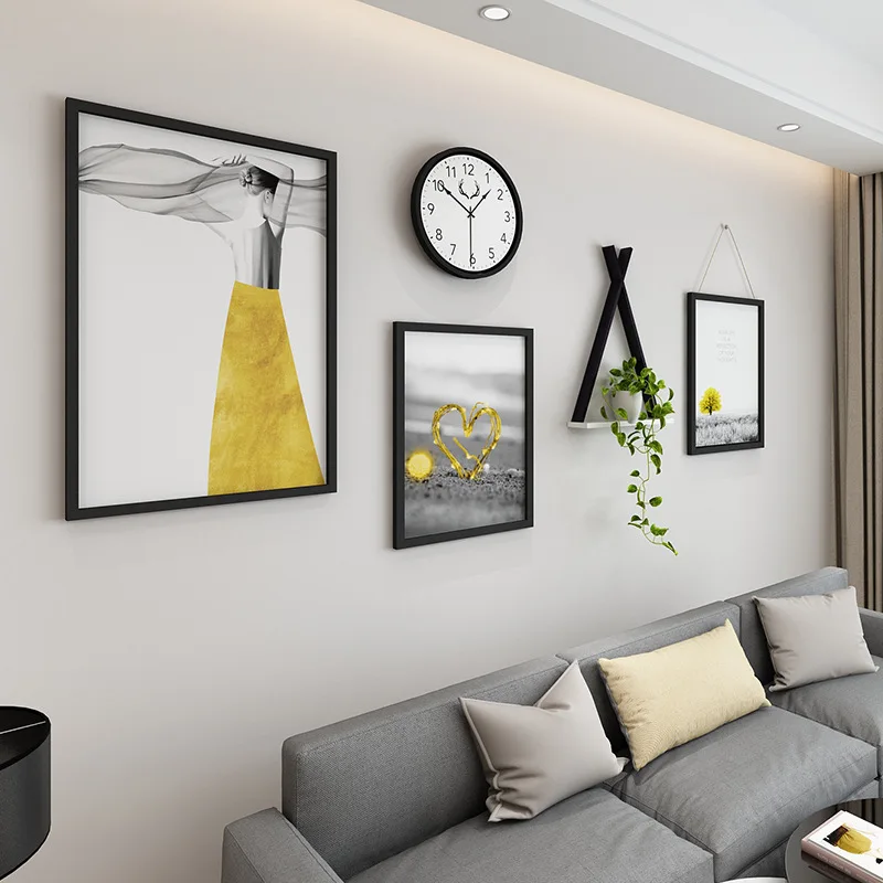 

3 Pieces Modern Photo Frames DIY Picture Frame Combination Living Room Decorative Painting Sofa Background Wall Mural For Home