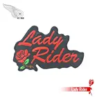 Г-жа Роза Rider логотип Эко-дружественных жилет Вышитые Утюг на переднем мотоциклетные пользовательские патч в виде шляпы черная ткань саржевого Бесплатная доставка 