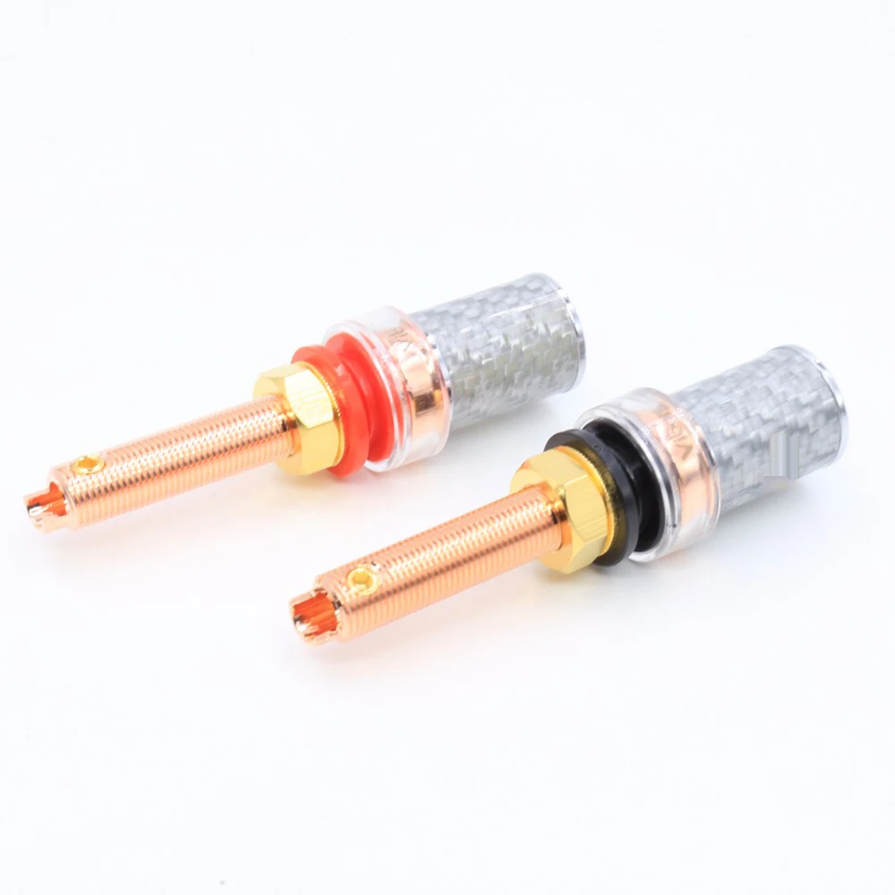 4 шт. Чистая медь покрытая углеродным волокном связывающая вилка динамика для hifi