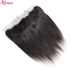 Прямые человеческие волосы с фронтальной застежкой на сетке 13x4, Фронтальная застежка с бесплатной вставкой от уха до уха, предварительно выщипанная застежка 4x4, 100% перуанская окраска