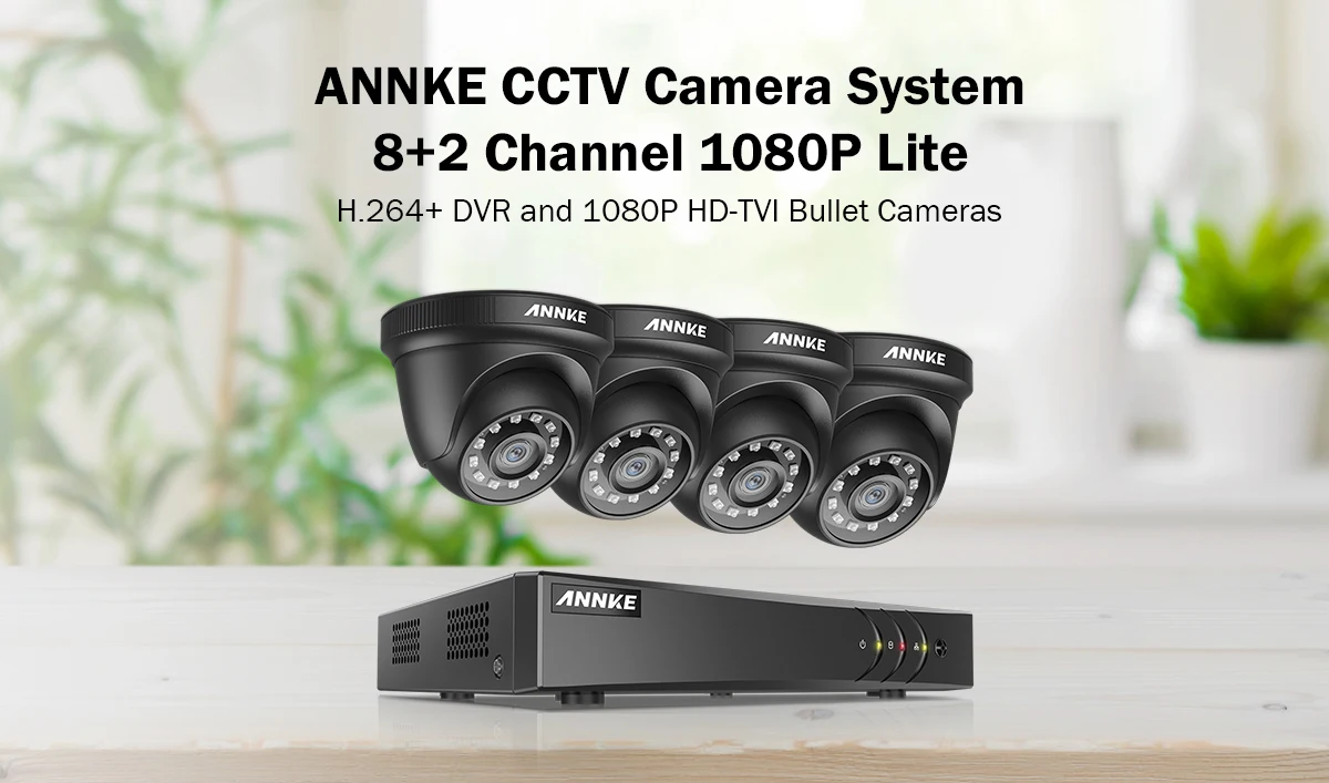 ANNKE 4CH H.264+ 1080P Lite система видеонаблюдения DVR 4 шт 2.0MP ИК ночного видения Купольные Камеры видеонаблюдения 1080P комплект видеонаблюдения