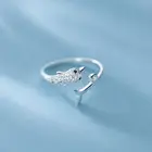 Кольцо с изображением дельфина и животного из циркона, регулируемые открытые кольца с изменяемым размером для пар, влюбленных, девушек, женщин, женщин, подарок на день рождения