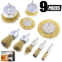 679pcs steel wire wheel brushes for drill crimped cup metal rust removal polishing steel rotary brush mini drill rotary tools