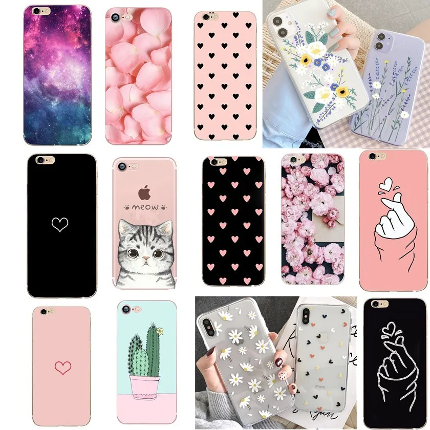 Любовь чехол для Iphone 7 Роскошный силиконовый Funda 6 S Plus 8 7Plus X XS Max XR 11 Pro Coque|Бамперы| |