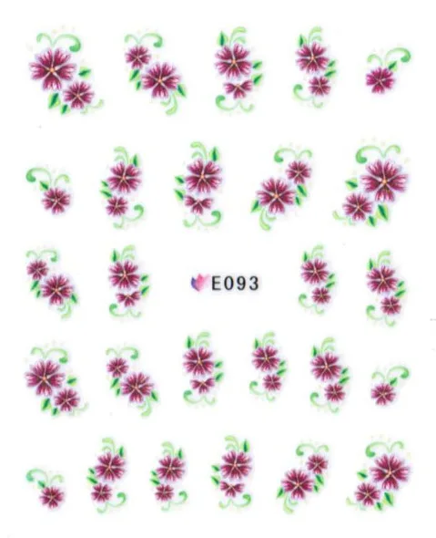 1 лист наклеек для дизайна ногтей 3D реалистичные цветы клейкие украшения