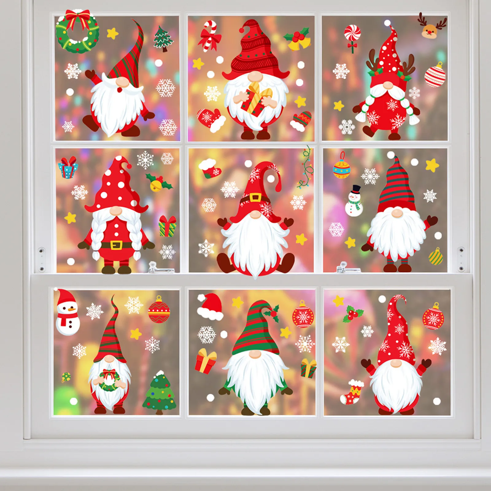 Christmas Window Sticker Wall Decoration Faceless Dwarf Old Man Festival Xmas Holiday Gifts 2022 | Дом и сад