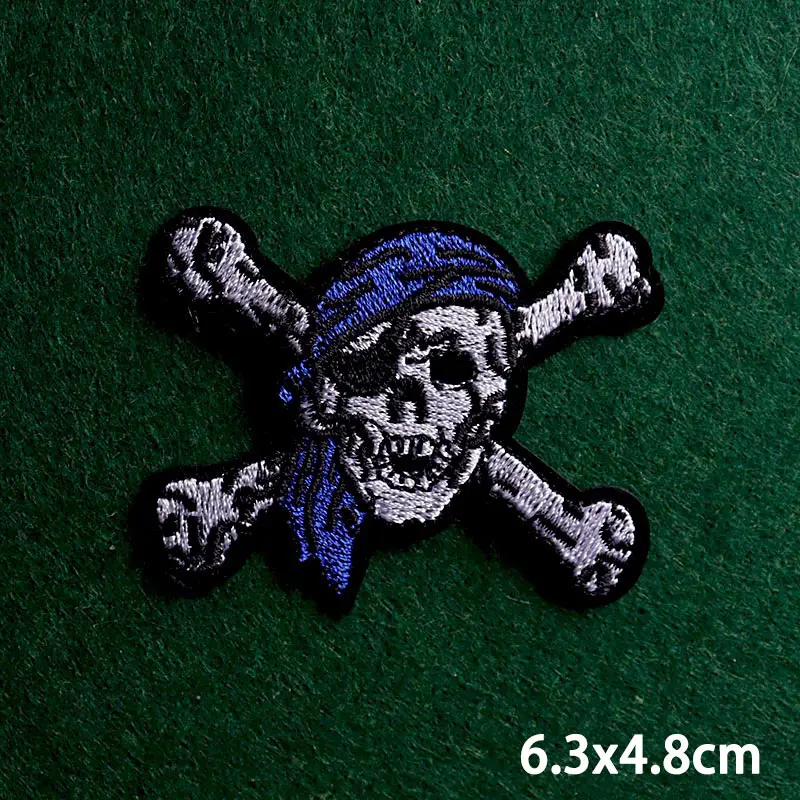 2 шт./Лот Панк хиппи байкерские вышитые нашивки для одежды Череп Призрак Скелет