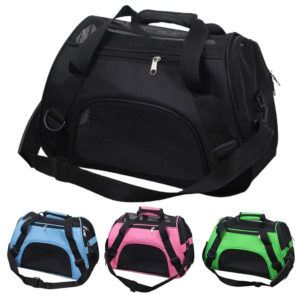

Portable Foldable Dog Cat Carrier Breathable Mesh Travel Cage Crossbody Tote Bag Breathable meshes design provides sufficient ai