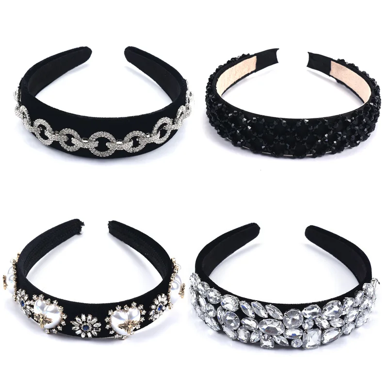 Fashion Thick Black Velvet Headbands Hair Hoop Vintage Head Band Lady Wide Soft Hairbands Women Headbands Korean Girls Jewelry