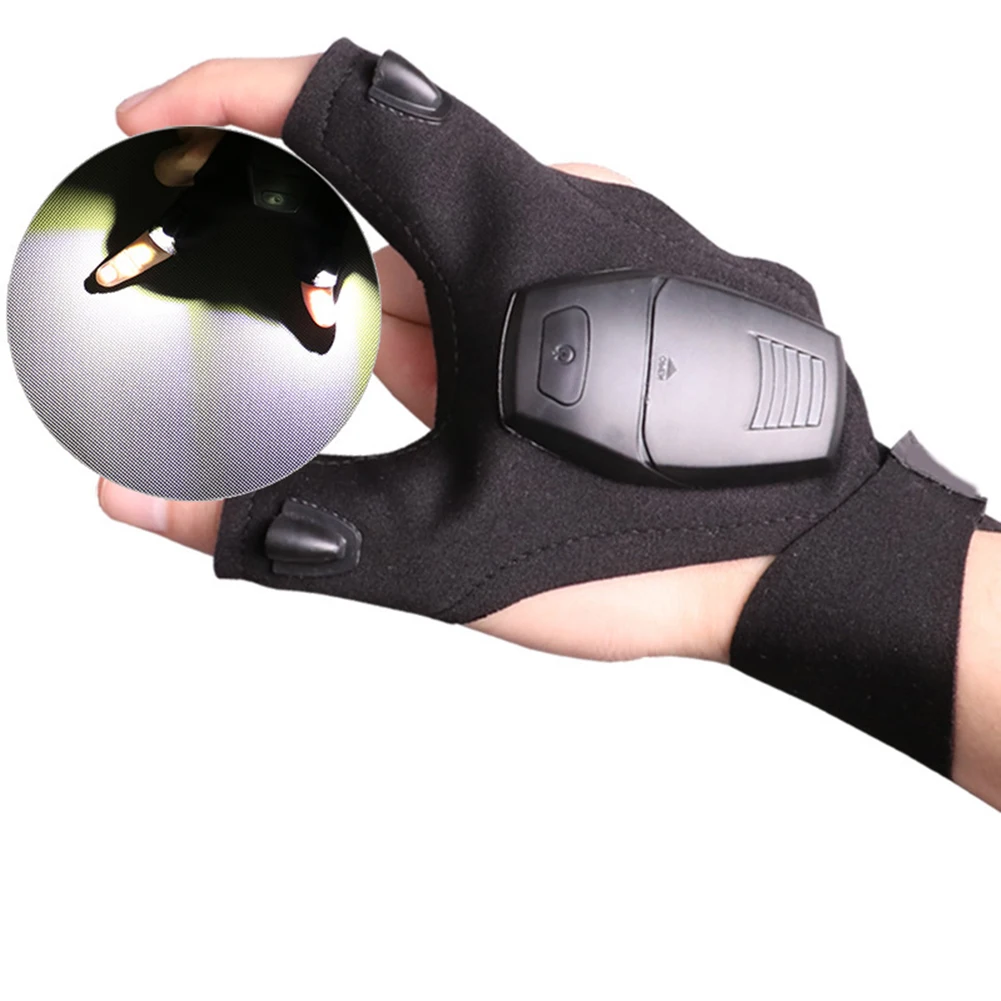 

1 PC Camping Cycling Sports Gloves LED Fishing Gloves Night Flashlight Outdoor Compression Resistance Outdoor Fishing