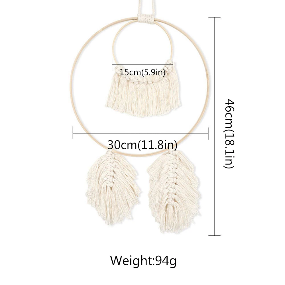 

Hand-Woven Tapestry Wall Hang Boho Pendant Bohemian Home Decoration Wall Hanging Feathered Charm Car Home Decoration Accessory