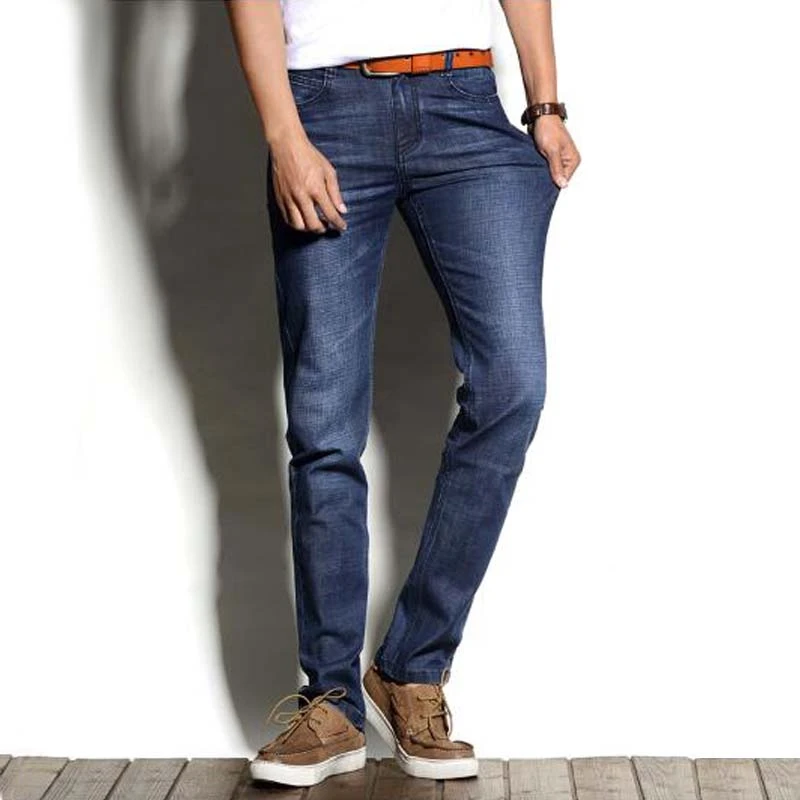 Новинка 2019 мужские модные синие джинсы размер 28 40 повседневные облегающие