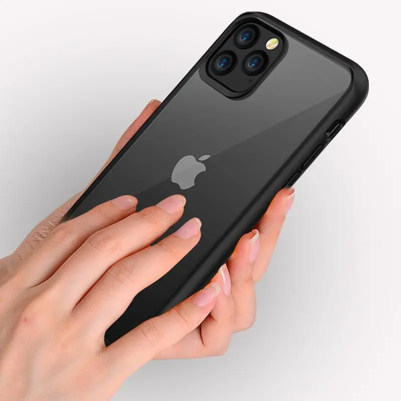 Противоударный бампер Броня чехол для телефона iPhone 11 Pro прозрачный полный Pretection