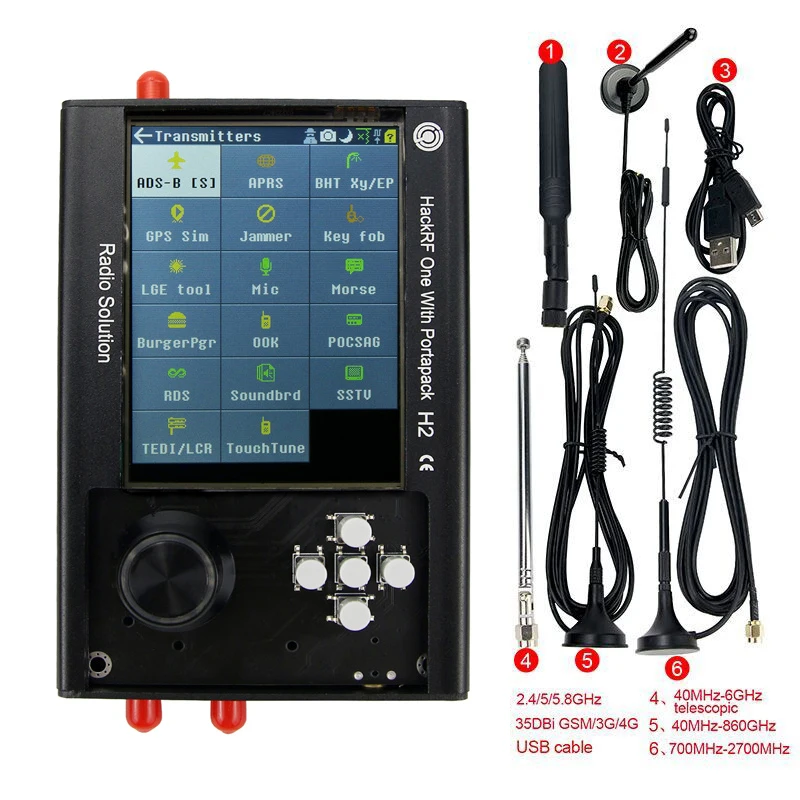 3 2 дюймов PortaPack H2 + HackRF One антенна алюминиевый чехол Комплект SDR программно