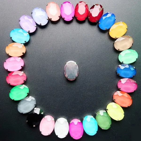 A25 colors mix Серебряные коготь настройки 20 шт/п 10x14 мм 13*18 мм желе конфеты AB цвета стекло Кристалл овальной формы пришить стразы аппликация diy отделка - Цвет: A25 colors mix