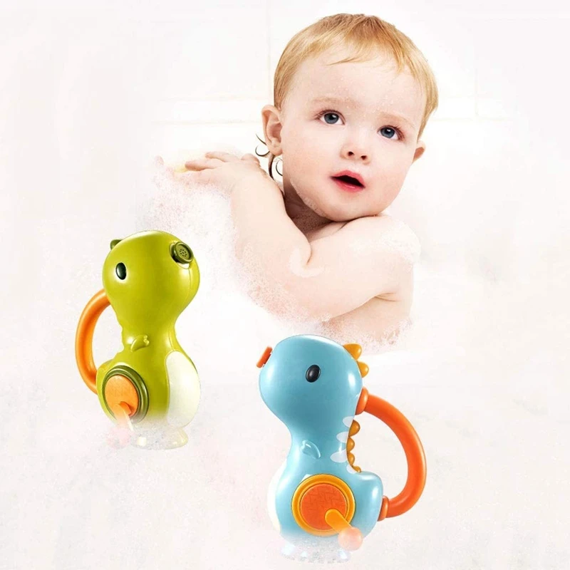 

Music Dinosaur Bubble Blower and Baby Shower Baby Wind Up Swim Play Toy Spray Water Baby Dinosaur Baby Bath Toys