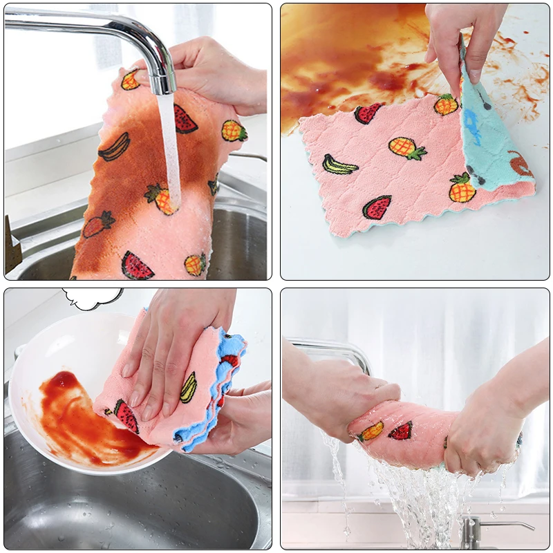 Мягкие чистящие полотенца из микрофибры тряпка для кухонной посуды