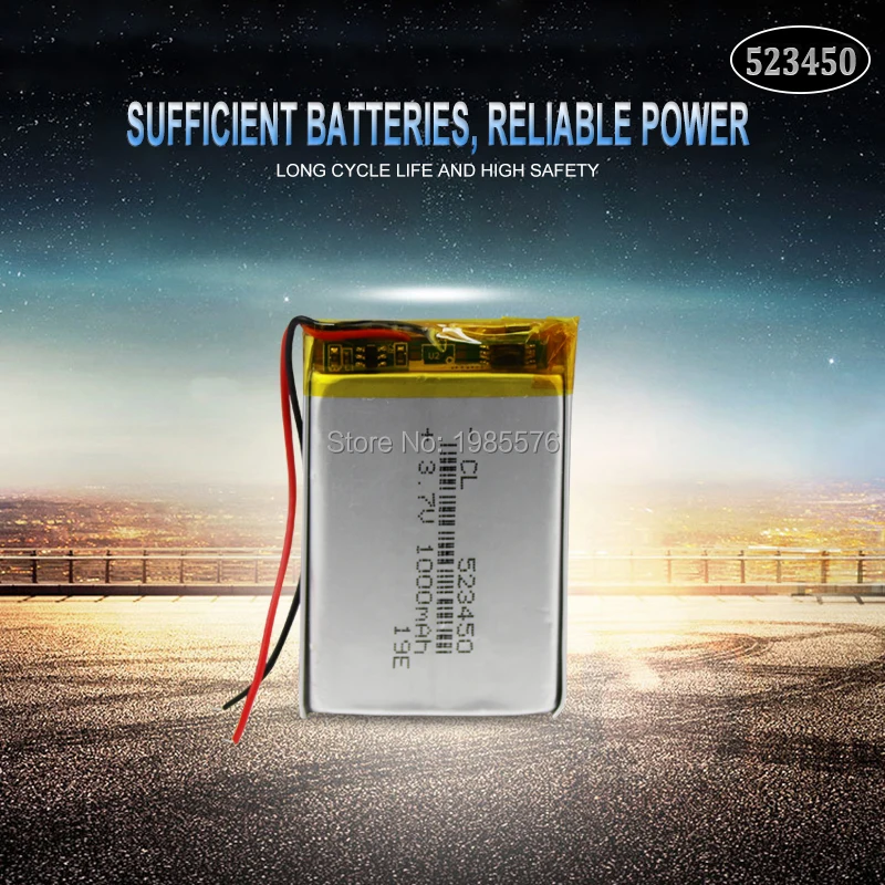 1000mah 3 7 V 523450 литий ионные полимерные lipo Аккумуляторы для смартфонов DVD MP3 MP4 MP5