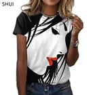 Женская футболка с коротким рукавом, свободная повседневная футболка с 3D-принтом в уличном стиле, 2021