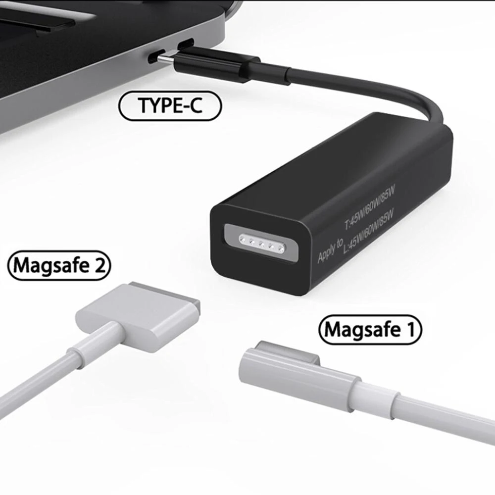 Адаптер Usb C Magsafe адаптер переходник Type To 1 & 2 совместим с Pro/Air и любыми устройствами