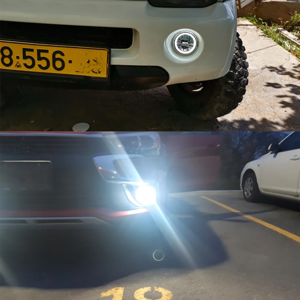 2 шт. автомобиль H11 туман светильник светодиодный Halo Кольцо Ангел глаз DRL Дневной