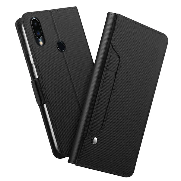 Черный Для Meizu Note 9 чехол из искусственной кожи чехол-кошелек откидная подставка чехол с зеркалом и отделениями для карт Fundas для Meizu Note 9 - Цвет: Черный