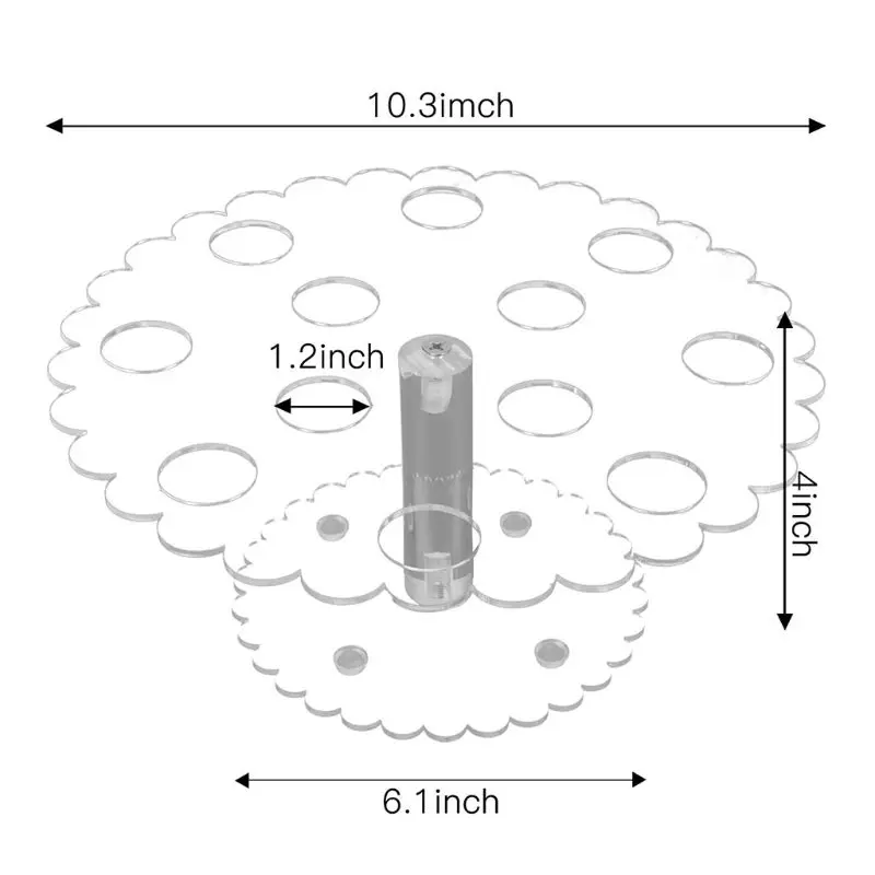 

12-Hole Ice Cream Holder Acrylic Cupcake Ice Cream Cones Hand Roll Sushi Transparent Holder Stand for Wedding Party Buffet