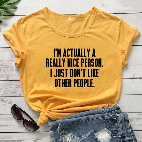 На самом деле я действительно хороший человек, Повседневная футболка унисекс с коротким рукавом со слоганом, забавная Женская хипстерская футболка с гранж-топом