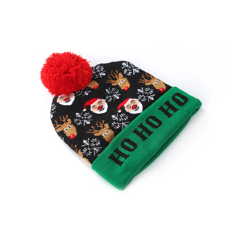 Женские вязаные шапки со светодиодами для мальчиков и девочек зимние вечерние с