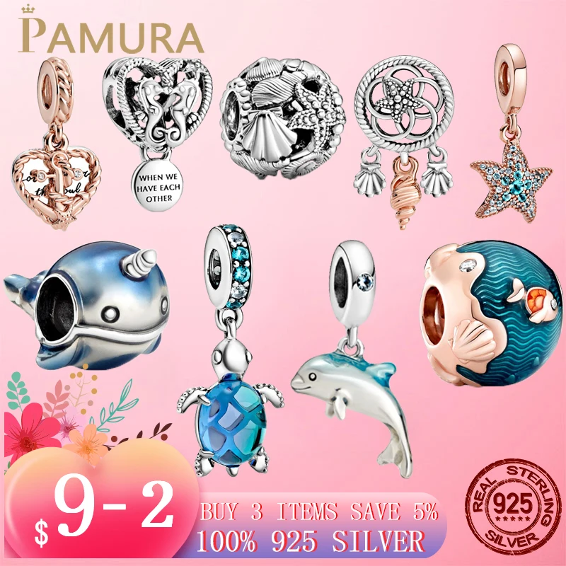 Подходит для оригинального браслета Pandora шармы 925 пробы серебро счастливый