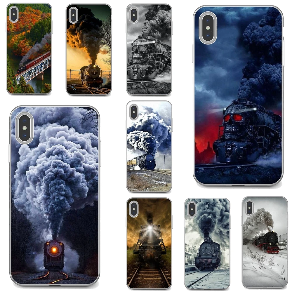 

Steam-Trains-Galore-old-trains Soft Skin Cover For Apple iPhone 10 11 12 Pro Mini 4S 5S SE 5C 6 6S 7 8 X XR XS Plus Max 2020