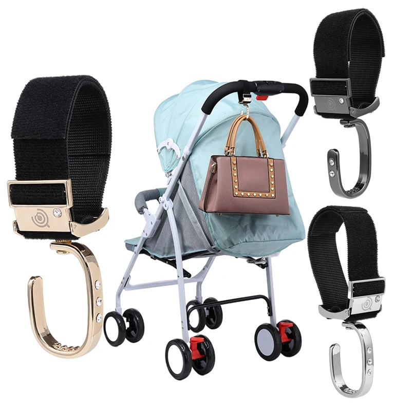 

2PCS Baby Car Mommy Bag Velcro Hooks Stroller Outdoor Infant Carriage Hanger Organizer Travel Bebe Accessories Stroller For Doll