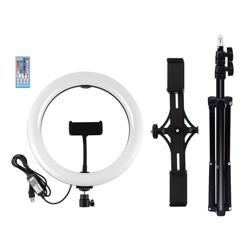 PULUZ PKT3052B 10 2 дюйма RGBW светодиодный светильник с регулируемой яркостью и двойной