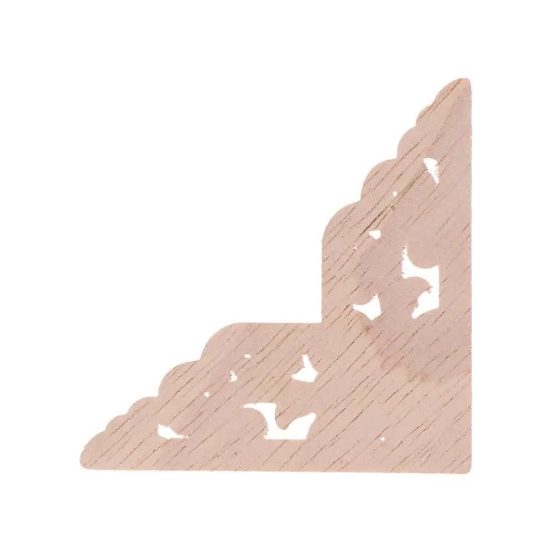 

4pcs/set Wood Carved Corner Onlay Applique Unpainted Frame Decal For Home Furniture Decor 6x6cm