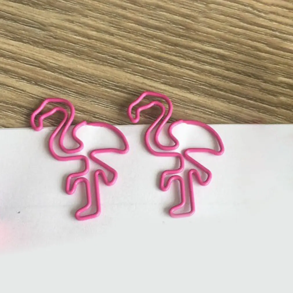 10 шт. креативная Милая Закладка в виде фламинго металлический зажим для бумаги