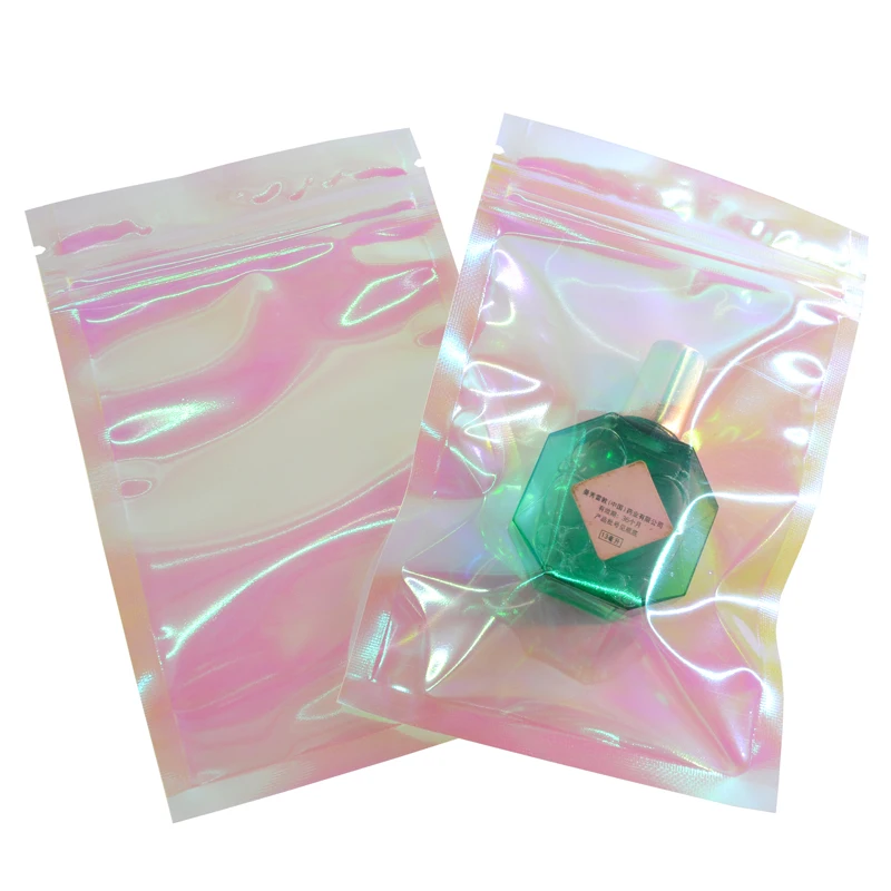 30 шт. Радужная прозрачная сумка Ziplock косметическая пластиковая Лазерная