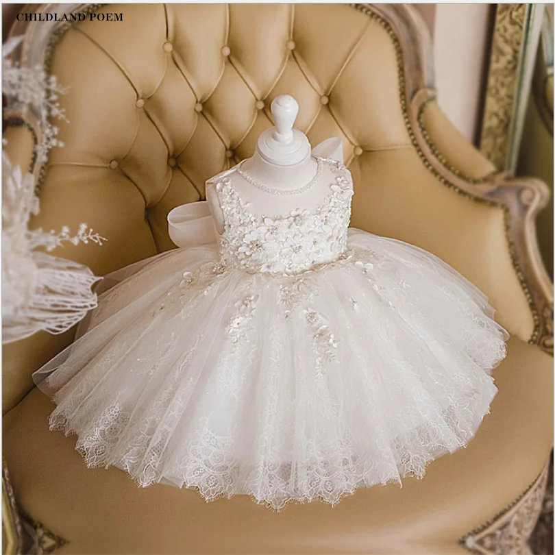 

Kids Dresses For Girls 1st Birthday Party Wedding Girls Dress Lace Flower Princess Baby Dress Toddler Baby Baptism Ball Gown