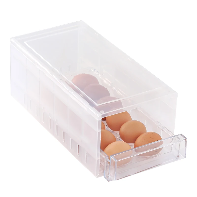 

Kitchen Egg Storage Box Drawer Double Layer Refrigerator Food Fresh Organizer Holder Plastic Nordic Home Clear Eggs Storage Tray